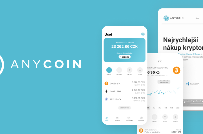 Anycoin: Nové bankovní služby a rychlá platba pro kryptoměny